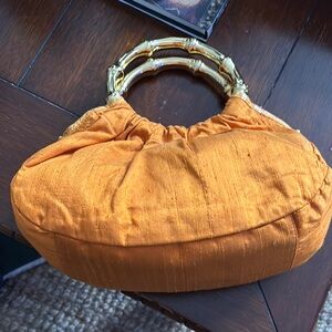 Lauren Ralph Lauren Orange and Gold Shoulder Bag